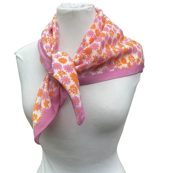 MNG Pink and Orange Floral Scarf - Picture 14 of 14